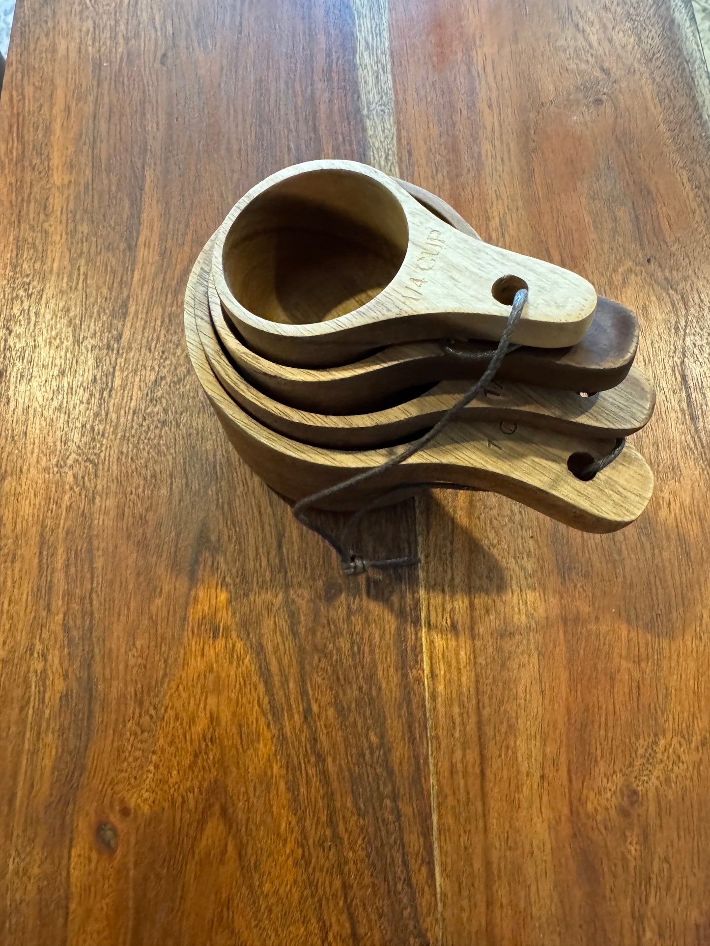 Handcrafted Acacia Wood Measuring Cups - Set of 4