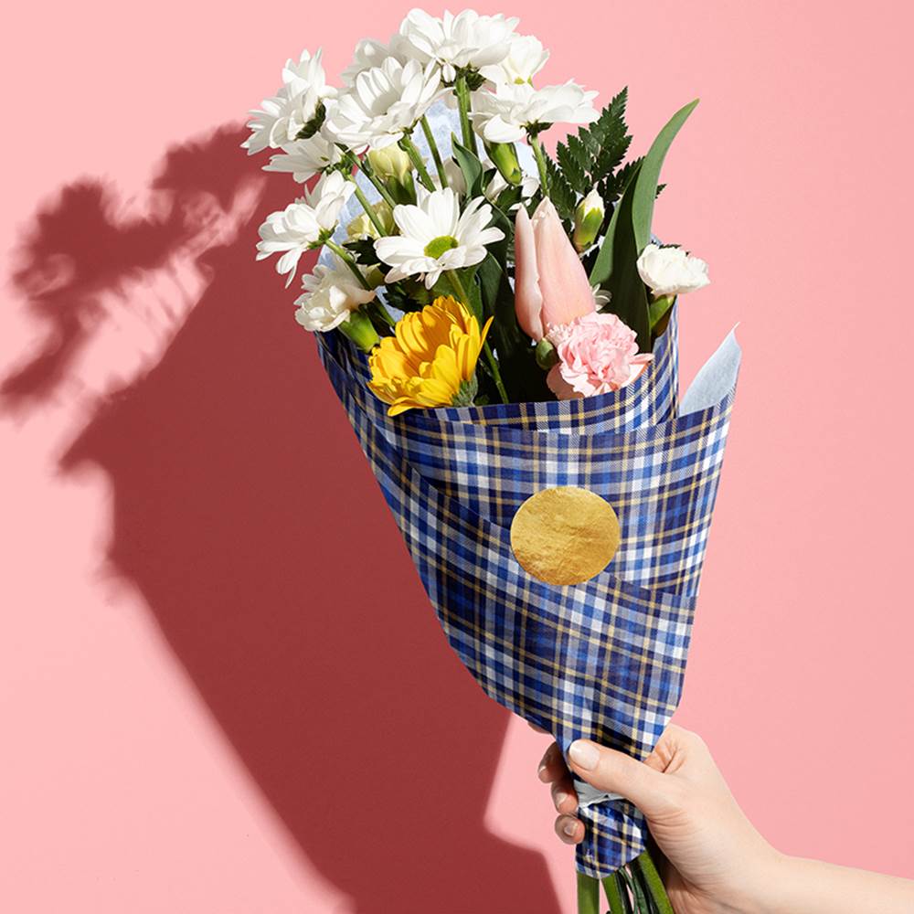 Blue Plaid Design Tissue Paper - Made in ITALY
