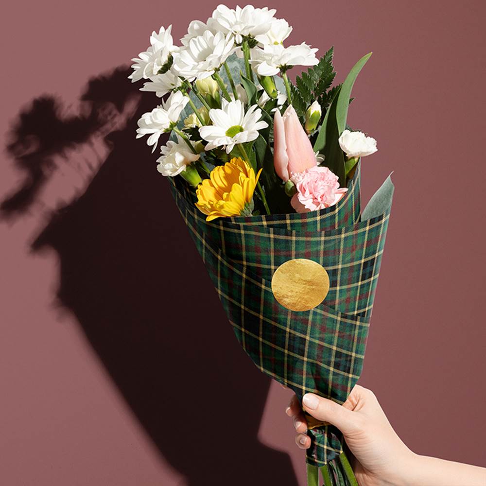 Green Plaid Design Tissue Paper - Made in ITALY