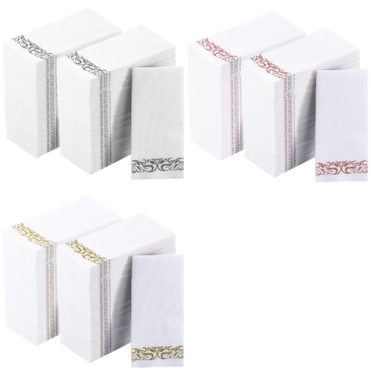 White Linen Feel Disposable Napkins - Assorted Colors