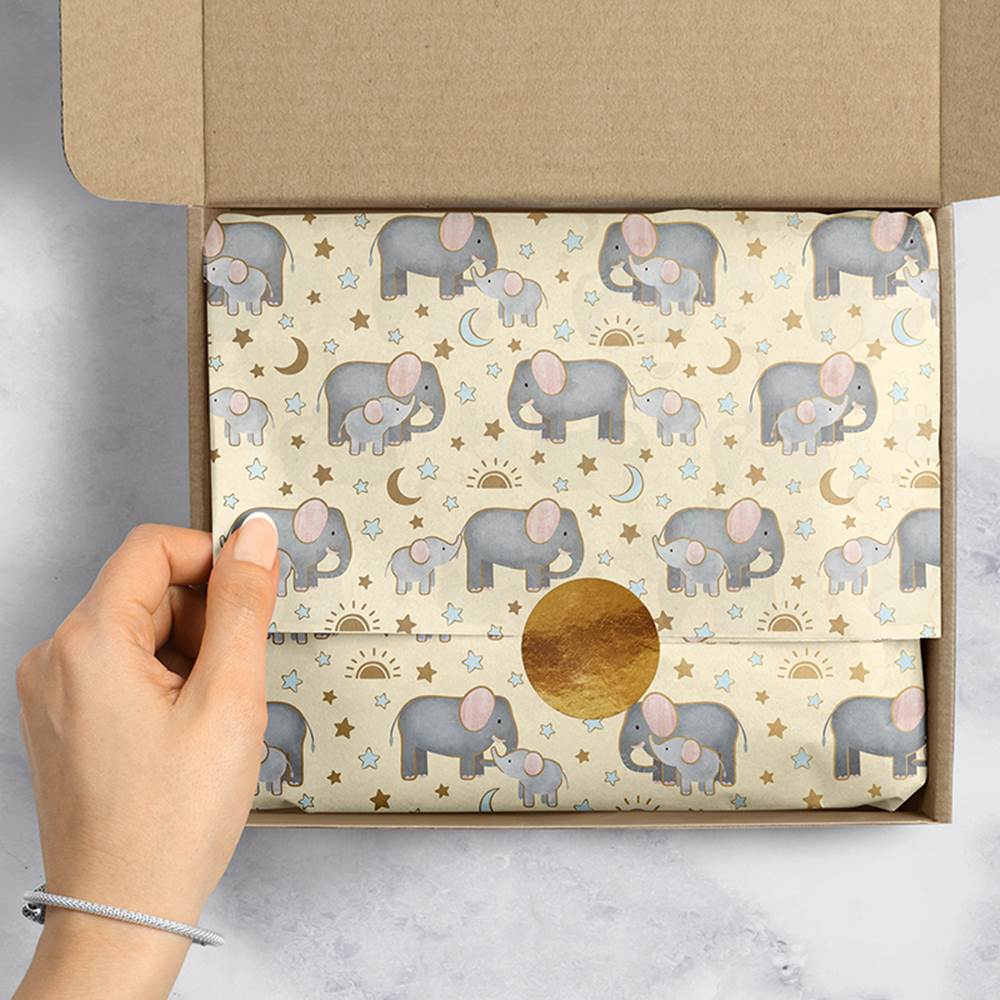 Baby Elephant Design Tissue Paper - Made in ITALY
