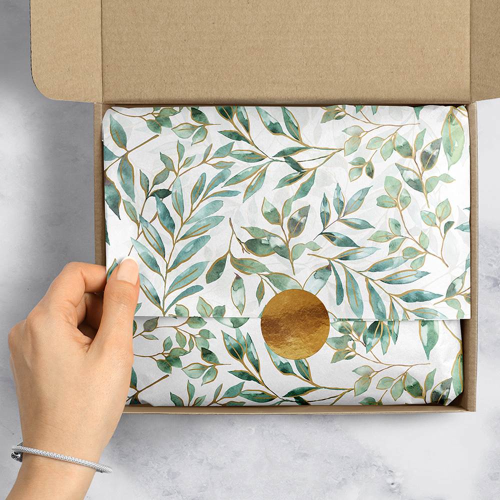 Elegant Leaves Design Tissue Paper - Made in ITALY