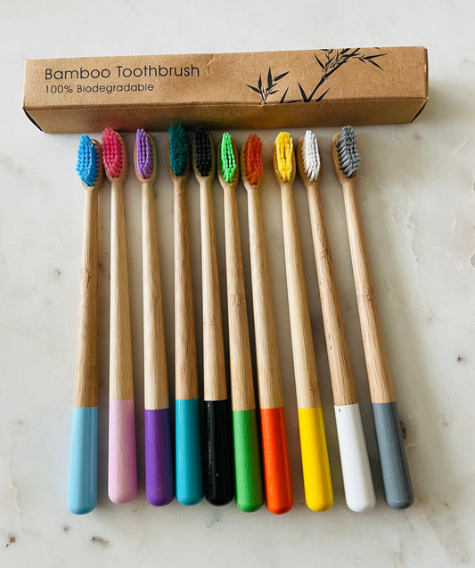 Assorted Colors Bamboo Toothbrushes
