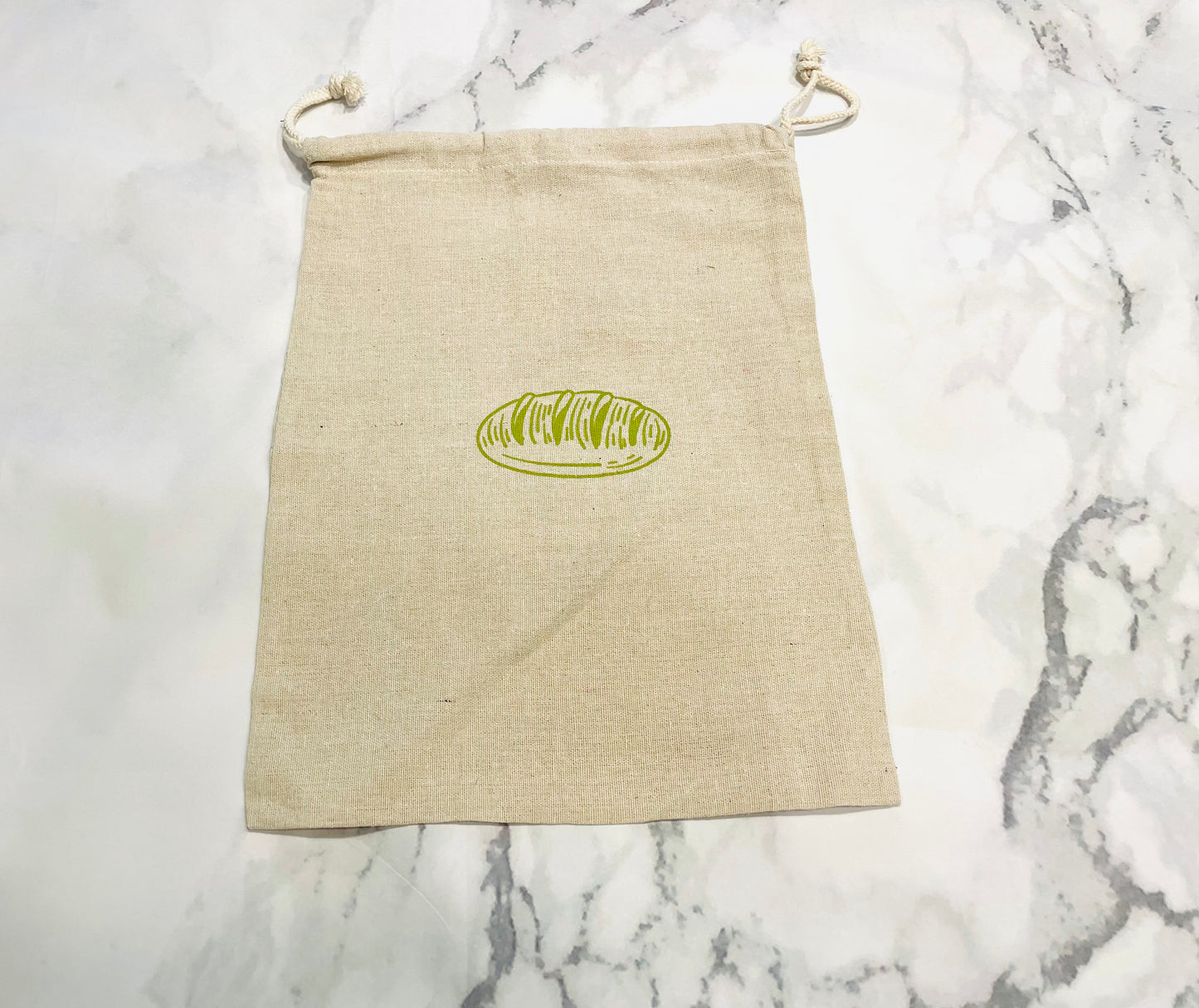 Unbleached Reusable Bread Cotton Linen Bags - Set of 2