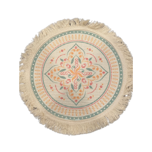 Boho Mandala Fringe Decorative Cotton Placemats | 13-inch Round Cotton Placemats | Heat Resistant Insulation Table Mats | Home Décor | Dining Table Mats | Boho Cotton Placemats | Boho Table Decor | Boho Home Decor | Housewarming Gifts | Christmas Gifts | Thanksgiving Decor | Thanksgiving Table Decor | Trivet | Boho Wedding Decor | Picnic Table Decor | Summer Home Decor | Summer Decor | Spring Decor 