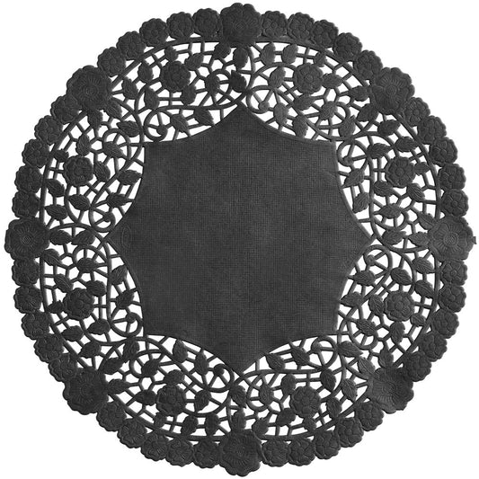 Black Paper Lace Doily - 50Ct