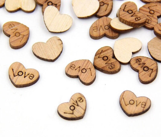 Mini Wood Heart Confetti "Love" - Premium Paper products | paper bags, papers file folder, Backing supplies | Premium Supplies TX