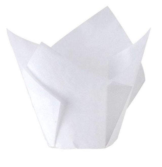 White Tulip Baking Cups 4" - Premium Paper products | paper bags, papers file folder, Backing supplies | Premium Supplies TX