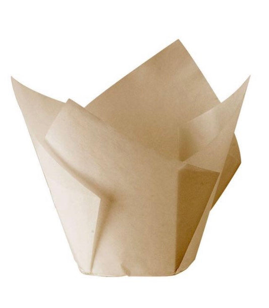 Kraft Tulip Baking Cups 4" - Premium Paper products | paper bags, papers file folder, Backing supplies | Premium Supplies TX