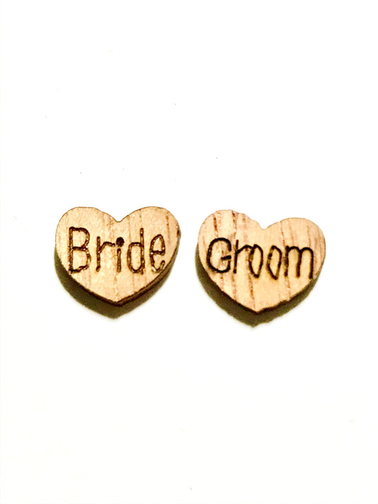 Mini Wood Heart Confetti "Bride Groom" - Premium Paper products | paper bags, papers file folder, Backing supplies | Premium Supplies TX