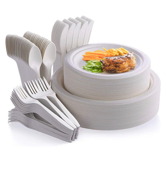 Compostable Biodegradable Disposable Tableware Sets