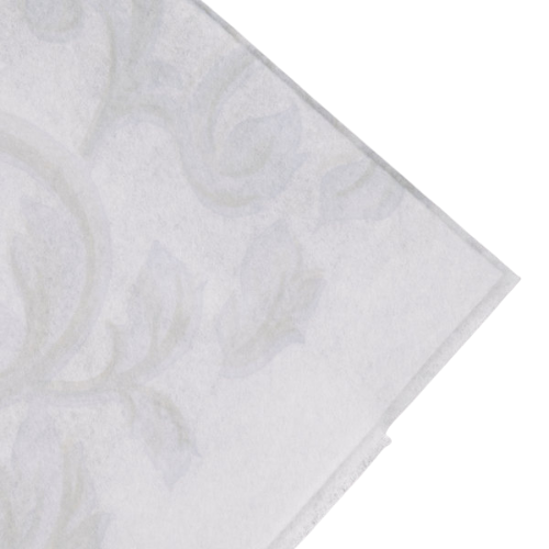 Silver Floral Linen Like Disposable Napkins - 50CT