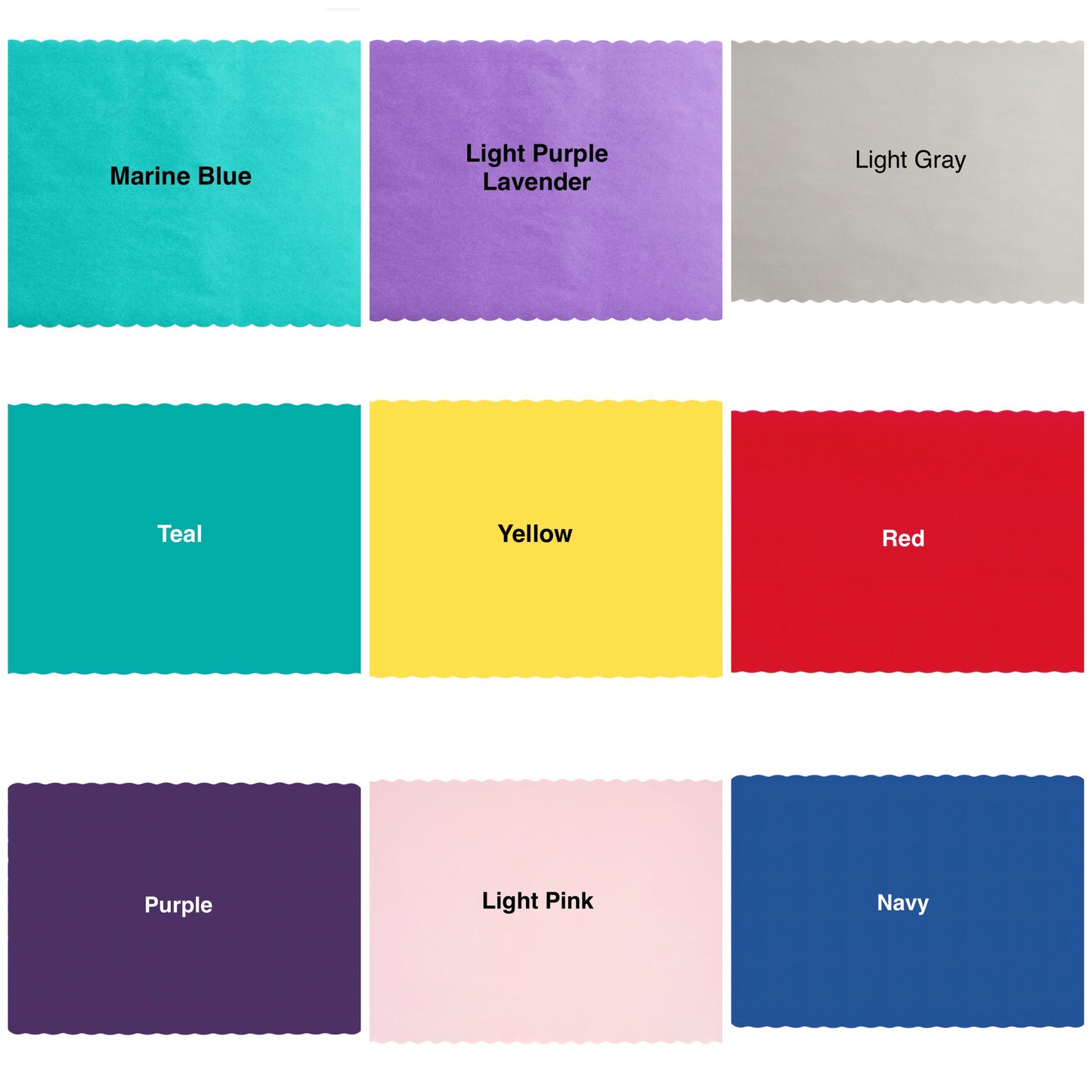 10x14" Paper Scalloped Placemats - 25-500Ct - MADE IN USA