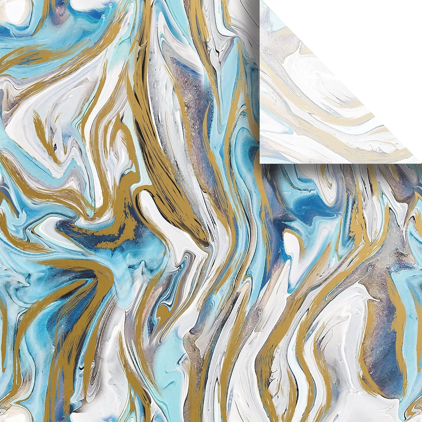 Blue & White Marble Print Tissue Paper - 20" X 30"