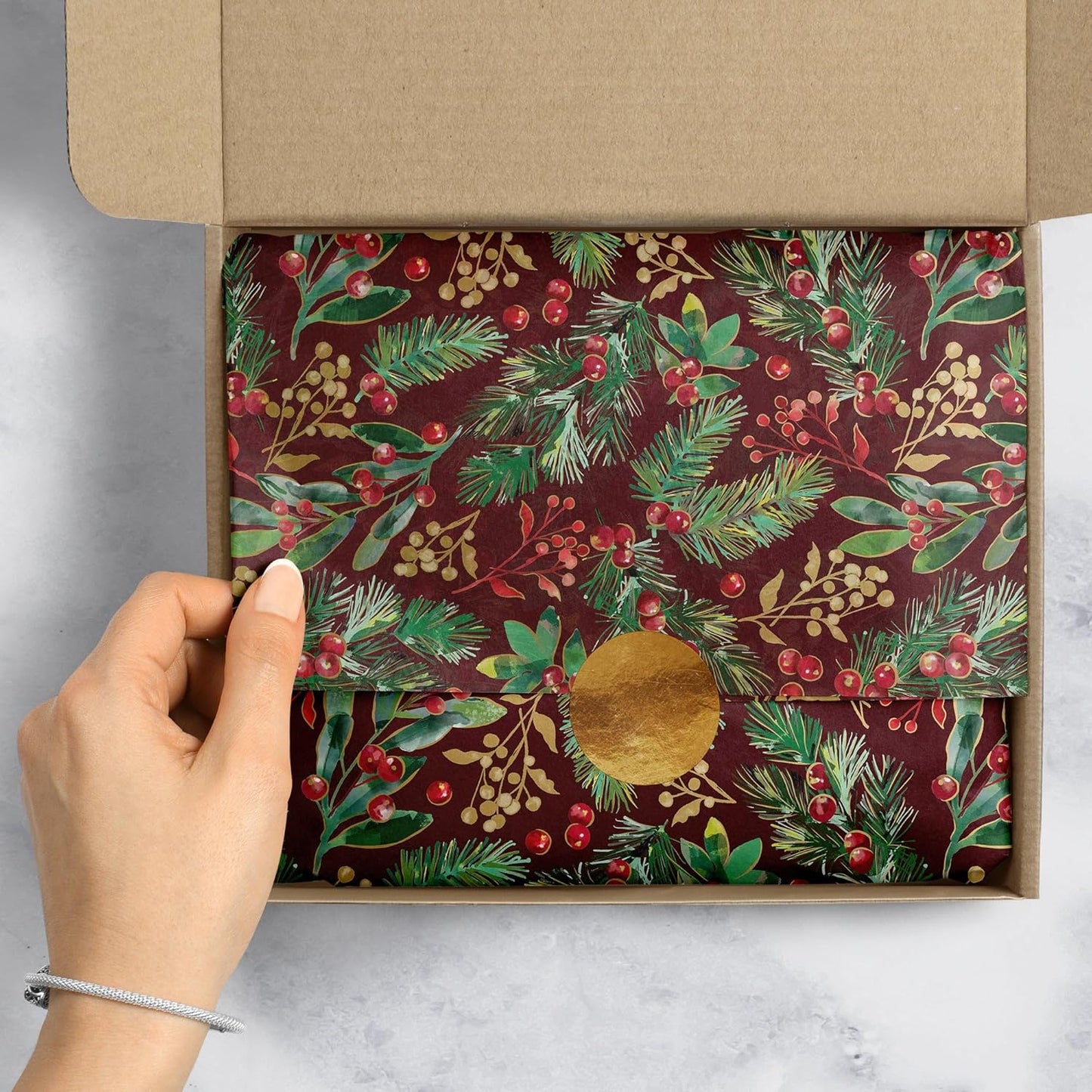 Winter Foliage Design Tissue Paper - 20" x 30"