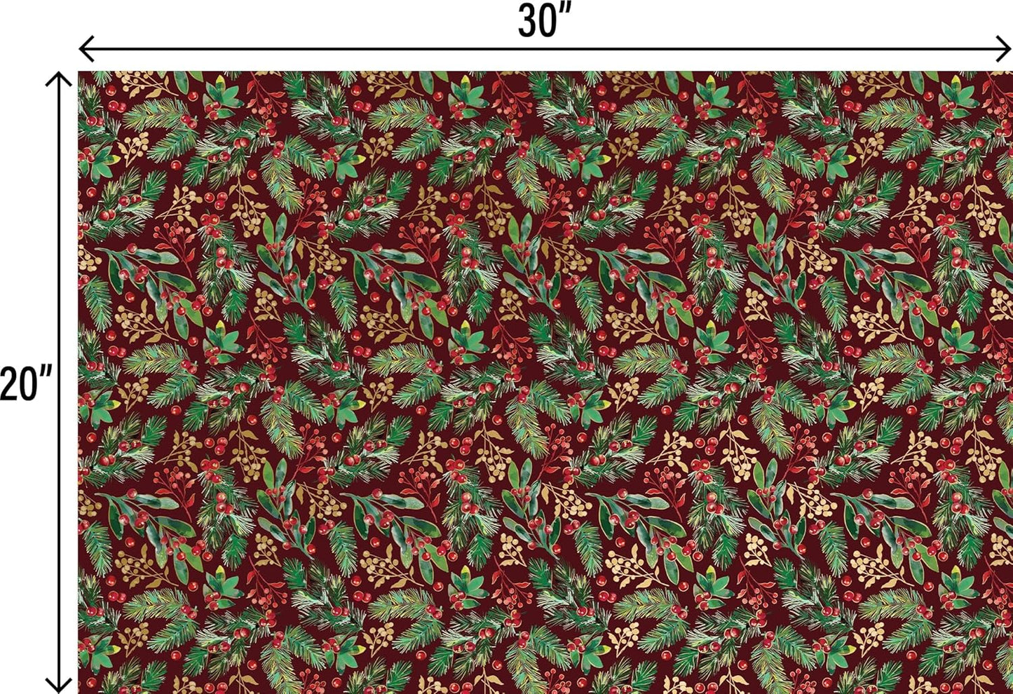 Winter Foliage Design Tissue Paper - 20" x 30"