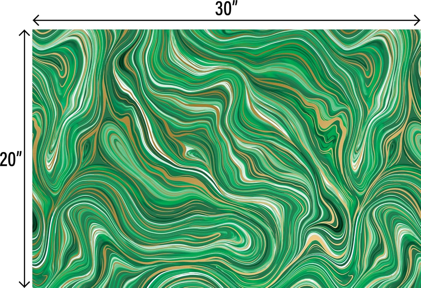 Green Marble Print Tissue Paper - 20" X 30"