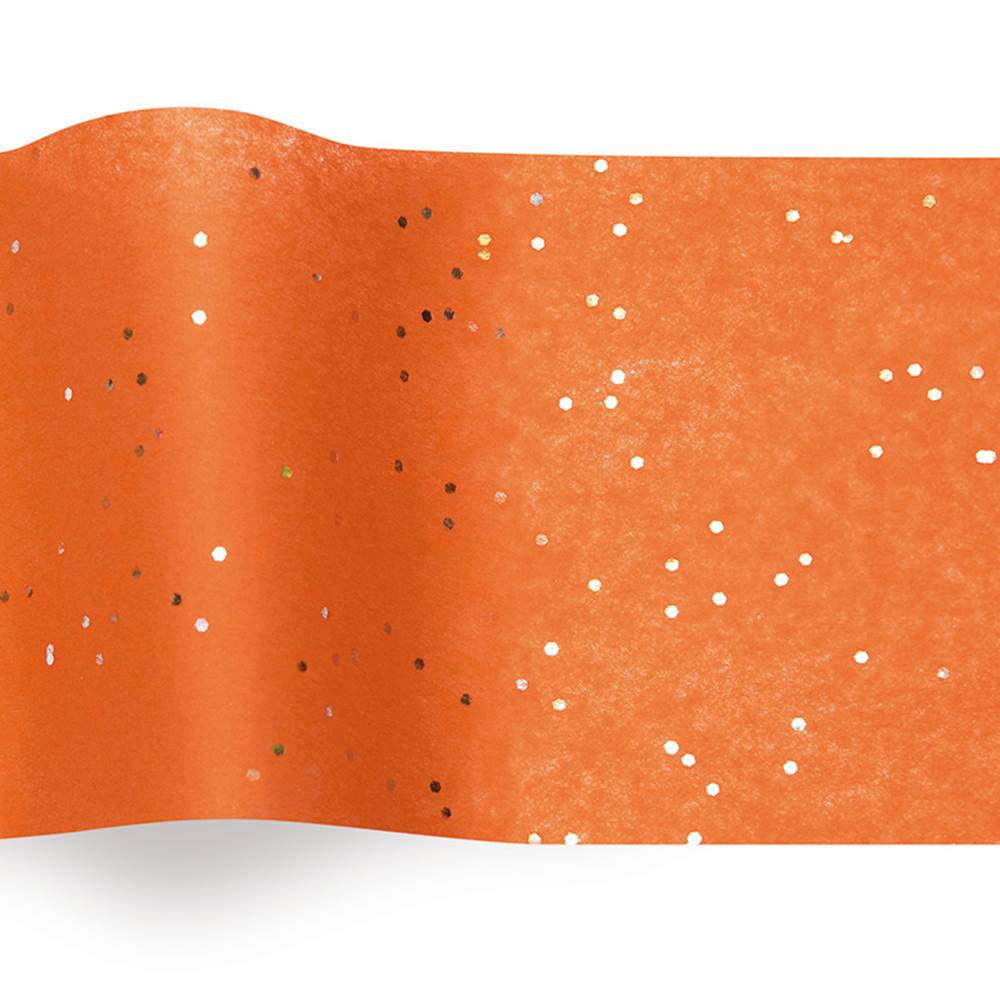 Orange Glitter Tissue Paper - 20x30"