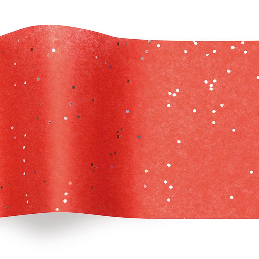 Red Glitter Color Tissue Paper - 20" X 30"