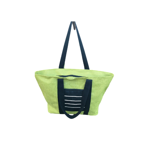 Beach Tote Bag With Zipper Closure & Front Pockets - Green - Premium Paper products | paper bags, papers file folder, Backing supplies | Premium Supplies TX