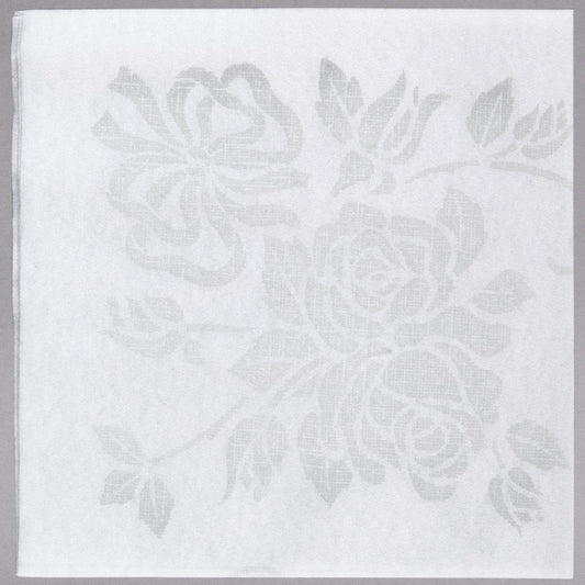 Square Silver Floral Linen Feel Disposable Napkin - Premium Paper products | paper bags, papers file folder, Backing supplies | Premium Supplies TX