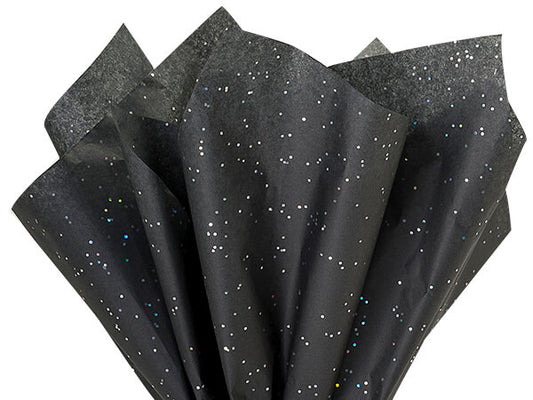 Black Glitter Color Tissue Paper - 20" X 30" - Premium Paper products | paper bags, papers file folder, Backing supplies | Premium Supplies TX