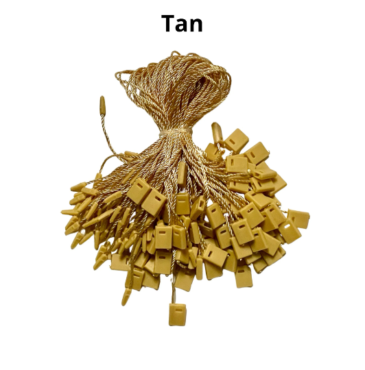 String Snap Lock Pin Loop Fastener Hook Ties, String Snap Lock, String Nylon, Pin Loop Fastener, Hook Ties, hang tags, garment tags, garment hang tags string, garment hang tags, Colorful Hang Tag, coffee string hang tags, coffee hang tags, tan hang tags, tan string hang tags, 