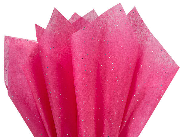 Hot Pink Glitter Color Tissue Paper - 20" X 30" - Premium Paper products | paper bags, papers file folder, Backing supplies | Premium Supplies TX