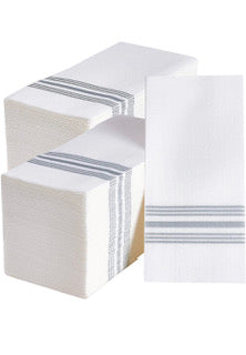 Gray Line Linen Feel Paper Napkins