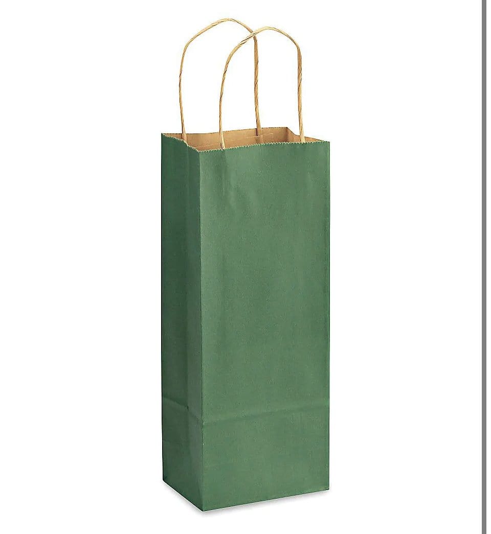 Wine Kraft Color Paper Bags With Handles - 13x5x3" - 50Ct - Premium Paper products | paper bags, papers file folder, Backing supplies | Premium Supplies TX