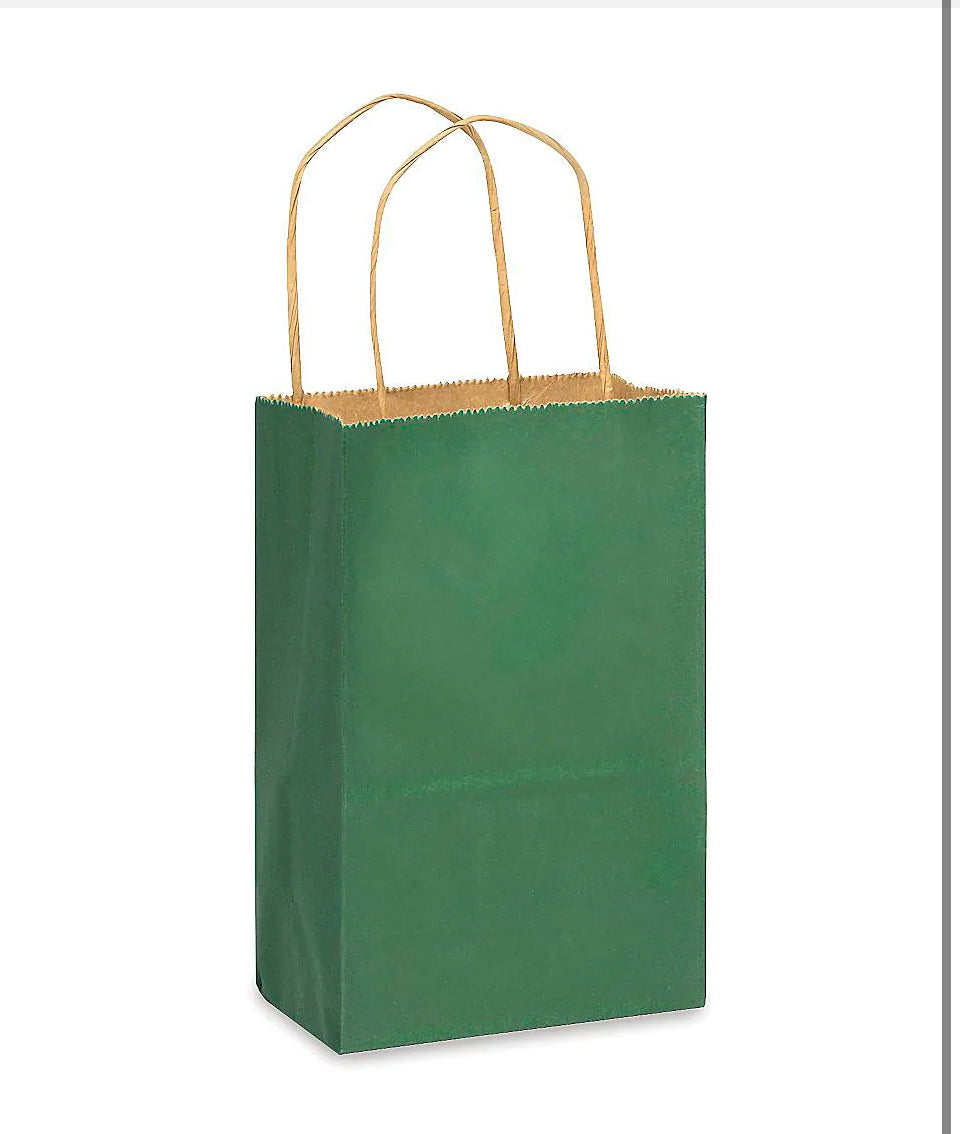 Kraft Color Paper Bags With Handles - 8x5x3" - 10Ct - Premium Paper products | paper bags, papers file folder, Backing supplies | Premium Supplies TX