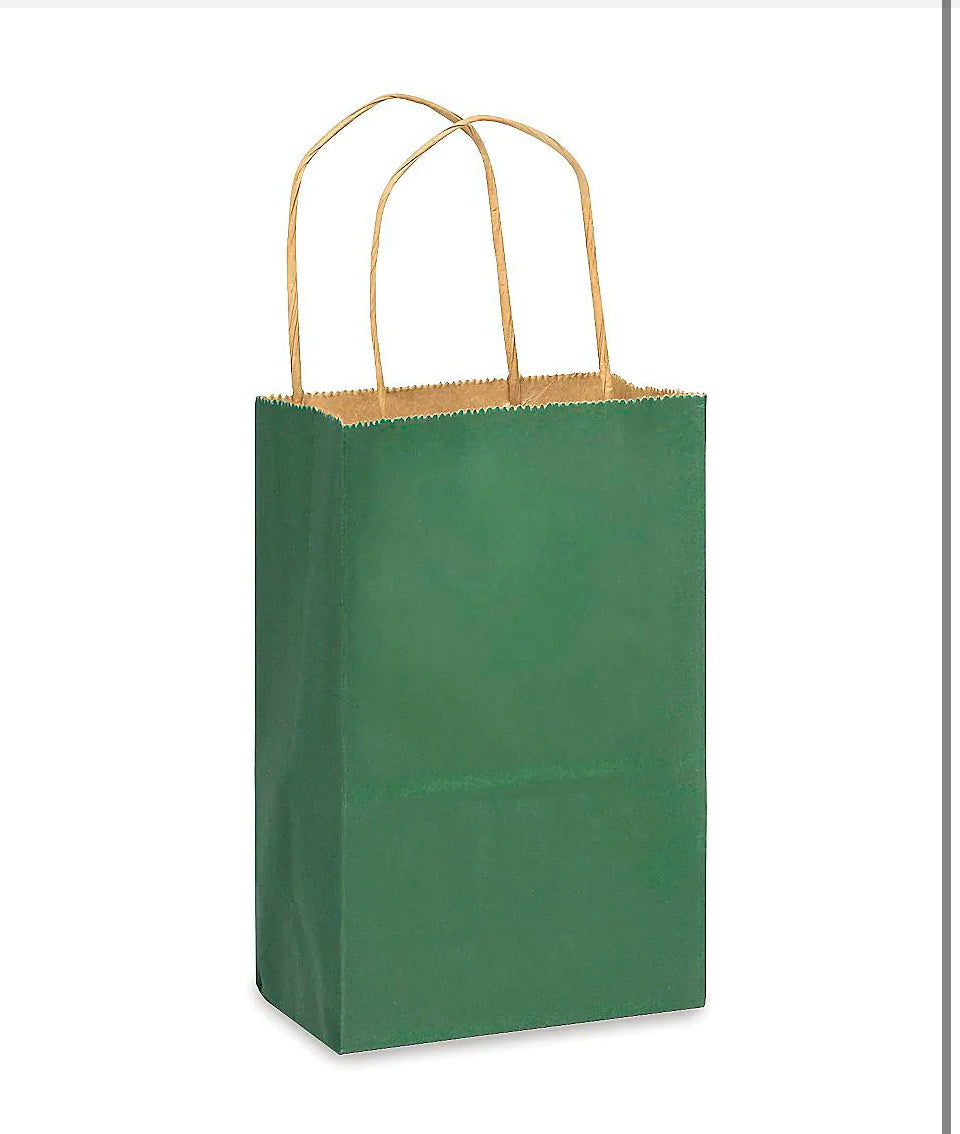 Kraft Color Paper Bags With Handles - 8x5x3" - 50Ct - Premium Paper products | paper bags, papers file folder, Backing supplies | Premium Supplies TX