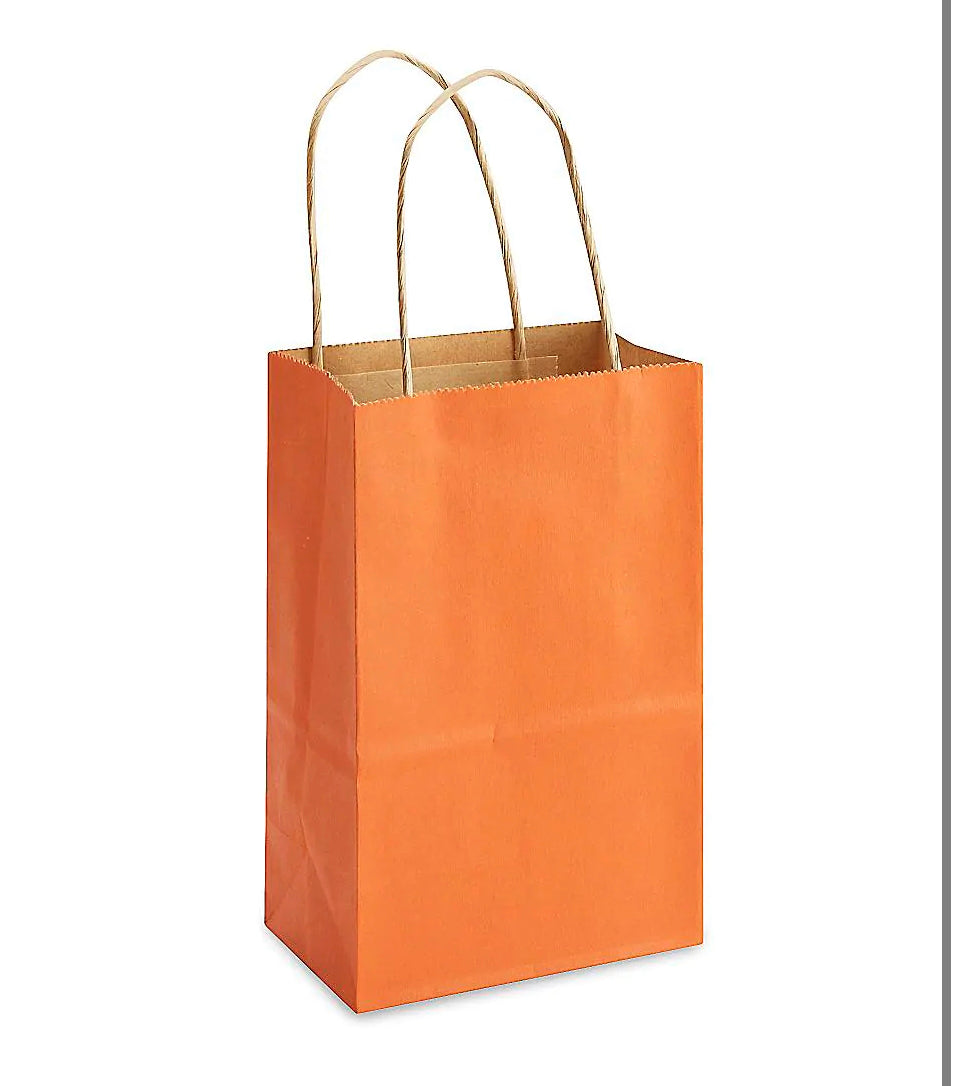Kraft Color Paper Bags With Handles - 8x5x3" - 50Ct - Premium Paper products | paper bags, papers file folder, Backing supplies | Premium Supplies TX