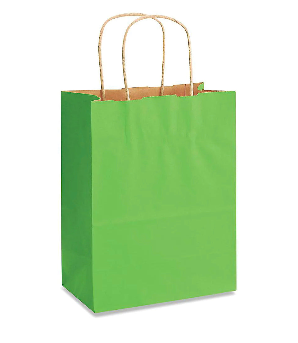 Kraft Color Paper Bags With Handles - 10x8x4" - 50Ct - Premium Paper products | paper bags, papers file folder, Backing supplies | Premium Supplies TX