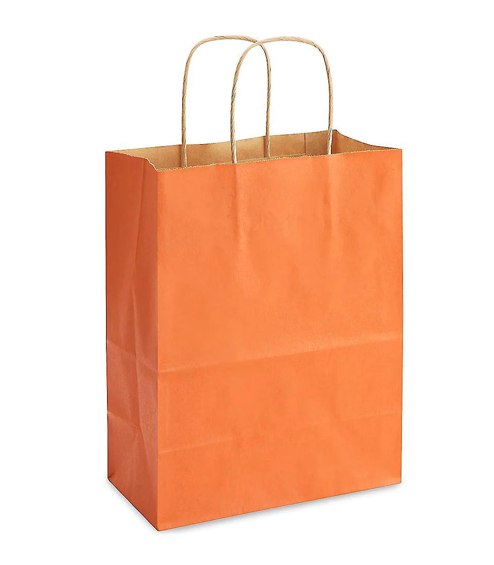 Kraftbaggery Kraft Paper Bags With Handles - Brown - 50 Piece Set -  8