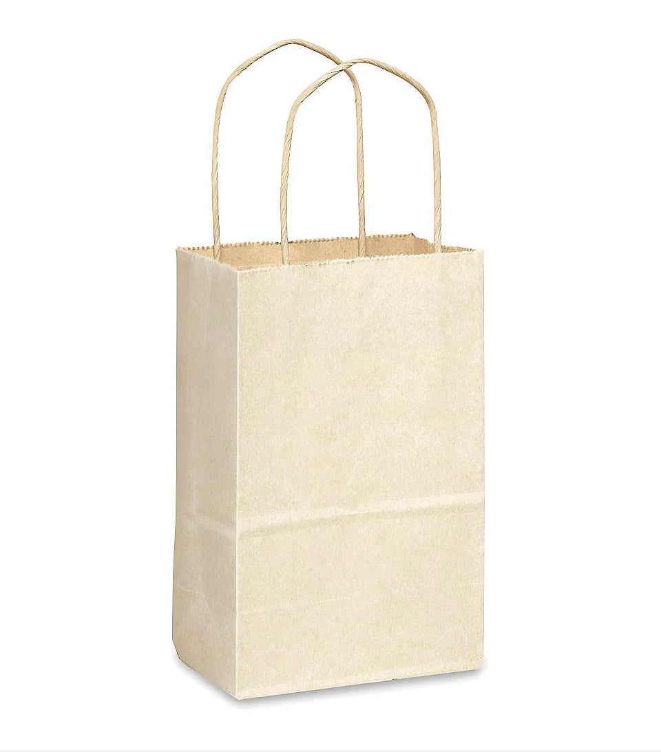 Kraft Color Paper Bags With Handles - 8x5x3" - 25Ct - Premium Paper products | paper bags, papers file folder, Backing supplies | Premium Supplies TX