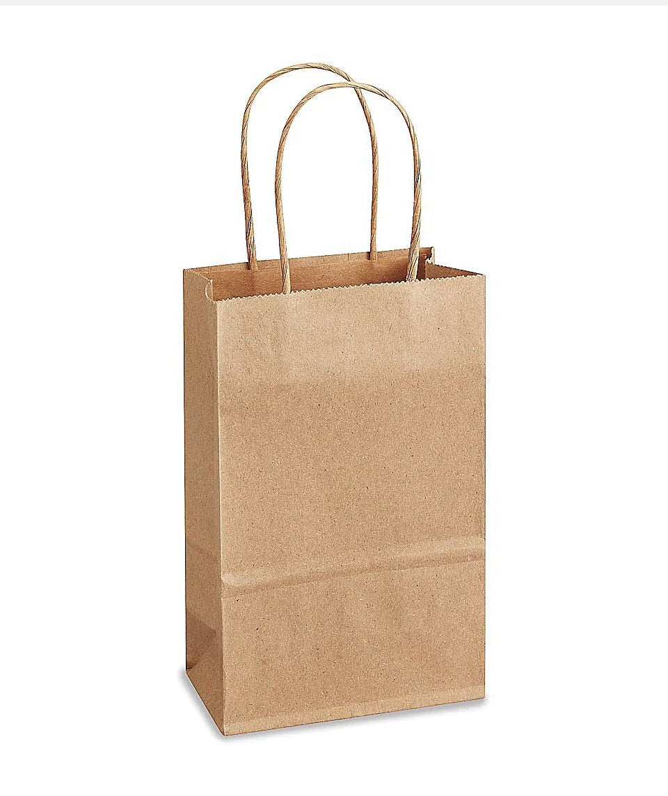 Kraft Color Paper Bags With Handles - 8x5x3" - 10Ct - Premium Paper products | paper bags, papers file folder, Backing supplies | Premium Supplies TX