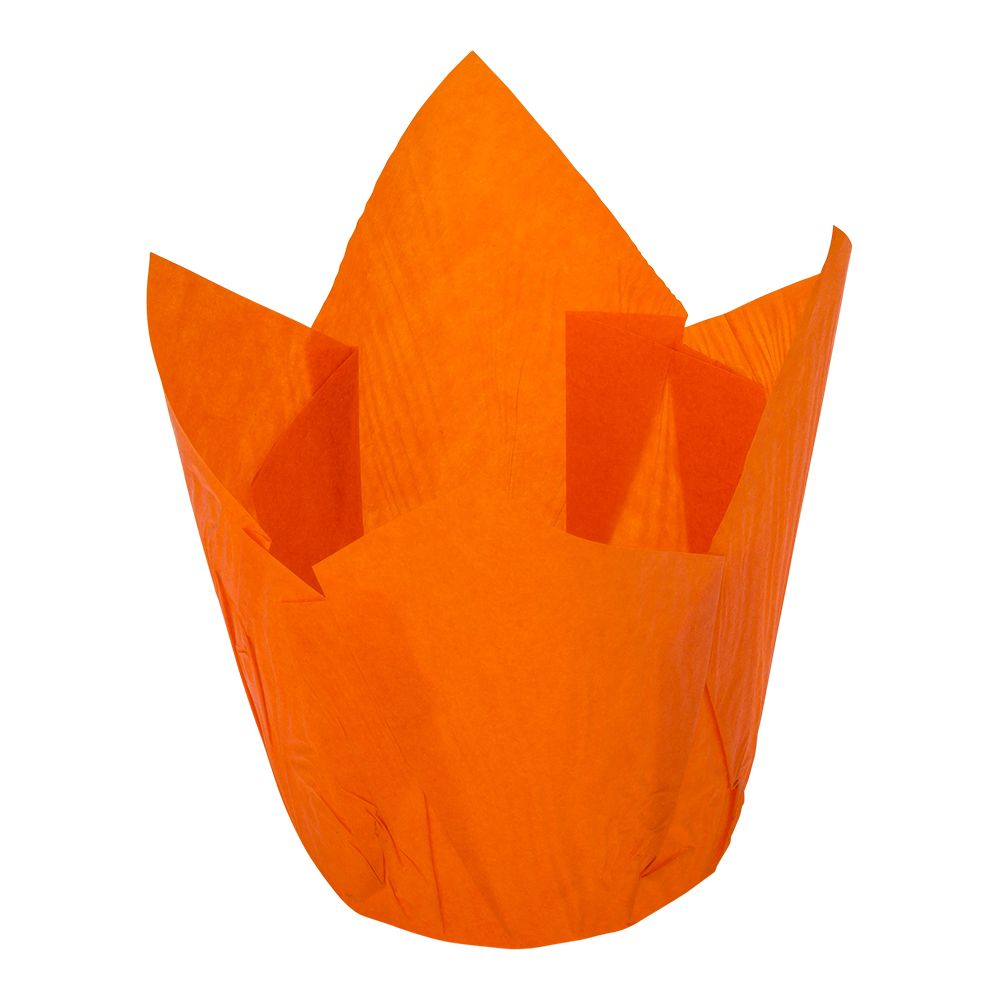 Orange Tulip Baking Cups 3.5" - Premium Paper products | paper bags, papers file folder, Backing supplies | Premium Supplies TX