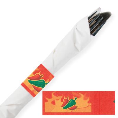 Red Chili Peppers Self-Adhering Paper Napkin Bands - Premium Paper products | paper bags, papers file folder, Backing supplies | Premium Supplies TX