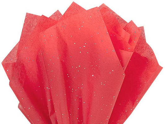 Red Glitter Color Tissue Paper - 20" X 30" - Premium Paper products | paper bags, papers file folder, Backing supplies | Premium Supplies TX