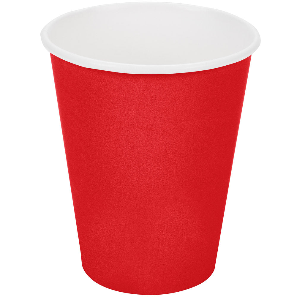 Creative Converting 561031B 9 oz. Classic Red Poly Paper Hot / Cold Cup -  24/Pack