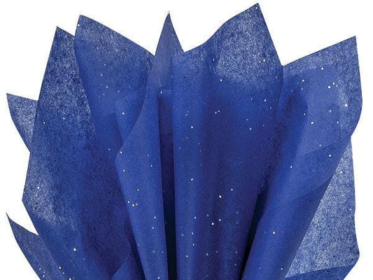 Sapphire Blue Glitter Color Tissue Paper - 20" X 30" - Premium Paper products | paper bags, papers file folder, Backing supplies | Premium Supplies TX