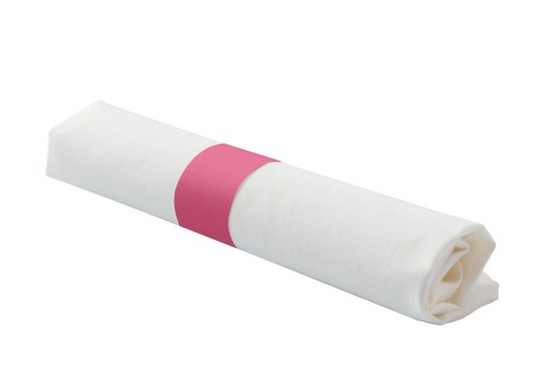 Candy Pink Self-Adhering Paper Napkin Bands