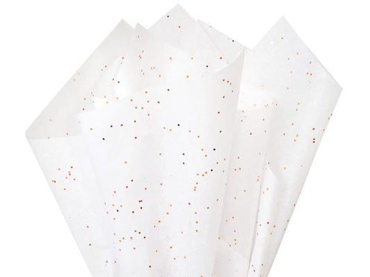 White Rose Gold Glitter Color Tissue Paper - 20" X 30" - Premium Paper products | paper bags, papers file folder, Backing supplies | Premium Supplies TX