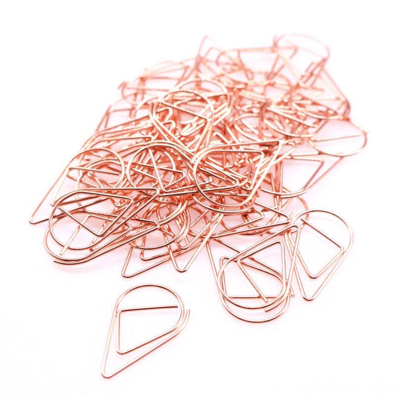 Rose Gold Teardrop Paper Clips - Premium Paper products | paper bags, papers file folder, Backing supplies | Premium Supplies TX