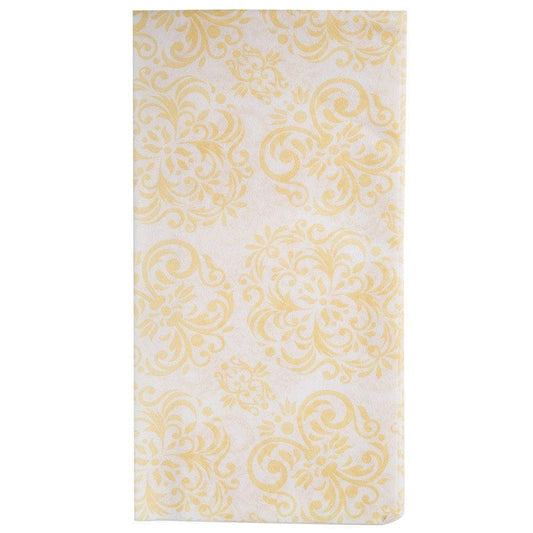 Floral Dark Gold Linen Feel Disposable Napkin - Premium Paper products | paper bags, papers file folder, Backing supplies | Premium Supplies TX