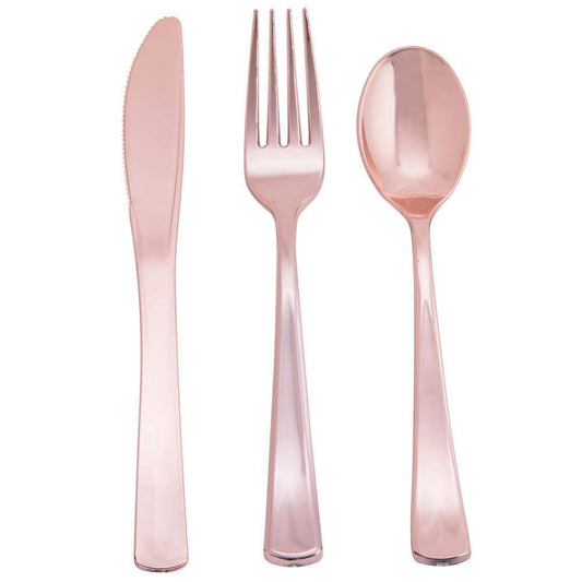 Rose Gold Plastic Cutlery | Gold Plastic Cutlery | Premium Supplies TX