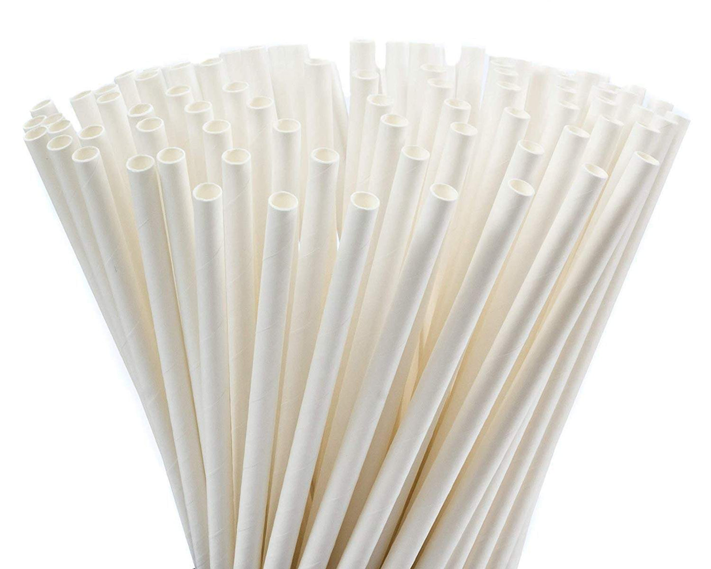 White Paper Straws Compostable - 7.75" - Premium Paper products | paper bags, papers file folder, Backing supplies | Premium Supplies TX