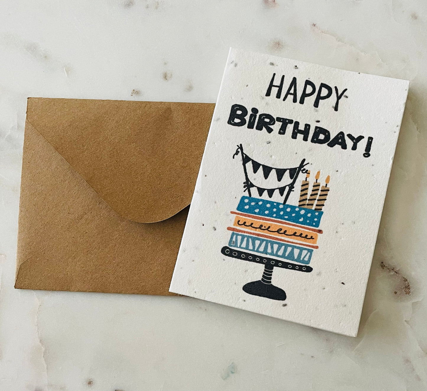 Set of 6 Birthday Seed Paper Greeting Cards