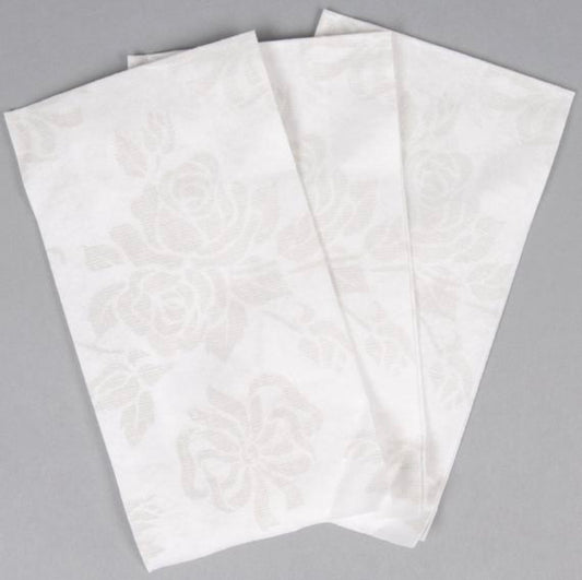 Floral Silver Linen Feel Disposable Napkin - Premium Paper products | paper bags, papers file folder, Backing supplies | Premium Supplies TX